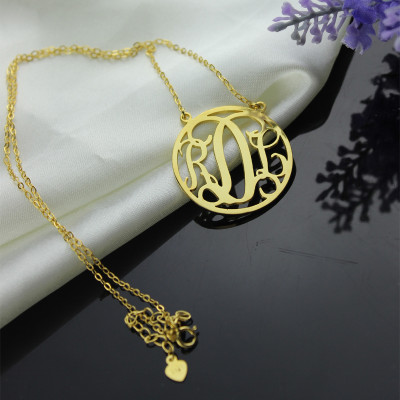 Solid Gold 18ct Initial Monogram Necklace with Your Name