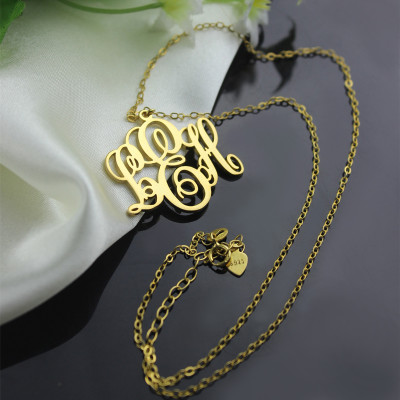 Customisable Letter Monogram Necklace with 18k Gold Plating