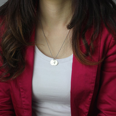 Personalised Silver Necklace with Initial Discs