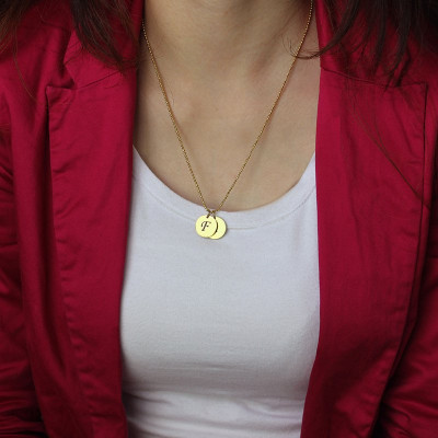 Customised Monogram Pendant Necklace in 18K Gold-Plated