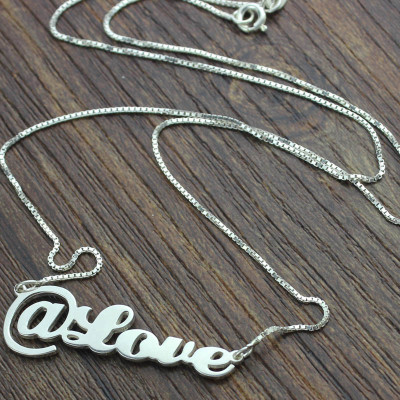 Sterling Silver At Symbol Name Necklace - Personalised Twitter Gift