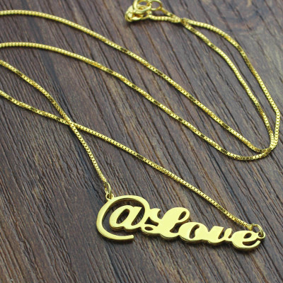 Custom At Symbol Sign 18K Gold Plated Name Necklace