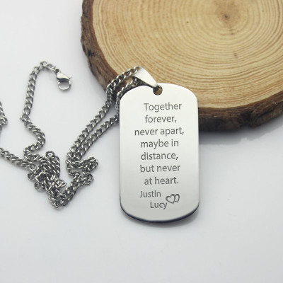 Personalised Man's Love Dog Tag Necklace