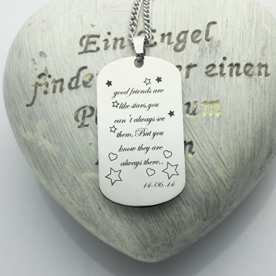 Best Friends Gift Dog Tag Name Necklace - By The Name Necklace;