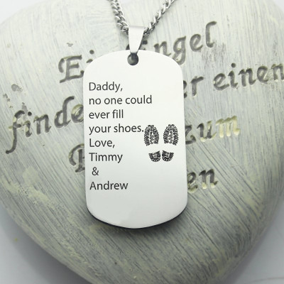 Personalised Dog Tag Name Necklace - Fathers Day Gift Idea