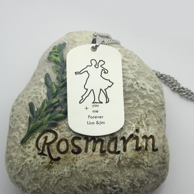 Personalised Dog Tag Necklace with Dancing Design