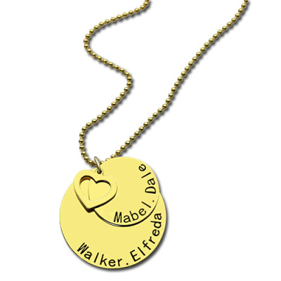 Personalised 18ct Gold Plated Disc Name Necklace - Perfect Jewellery Gift