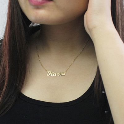Personalised 18ct Gold-Plated Name Necklace in Karen Style
