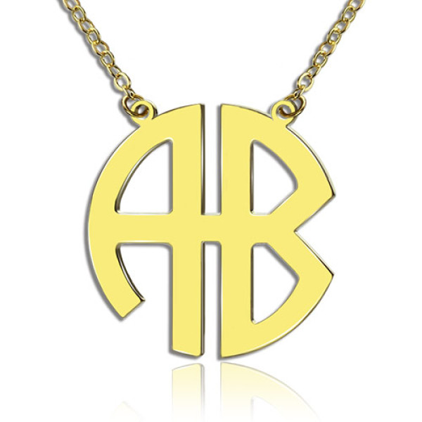 18ct Gold Plated 2 Letters Capital Monogram Necklace - By The Name Necklace;