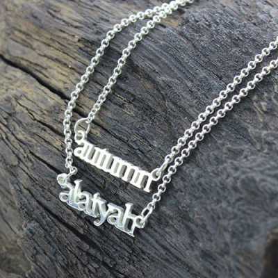 Personalised Sterling Silver Two Names Necklace