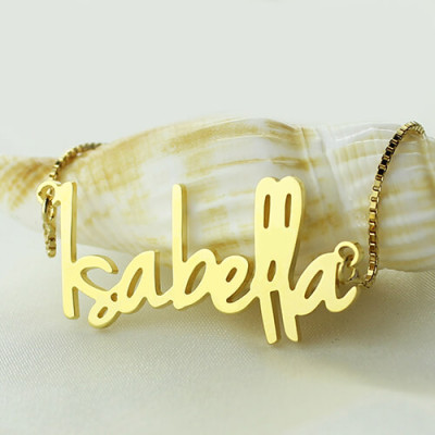 18ct Gold Plated Small Name Necklace for Women