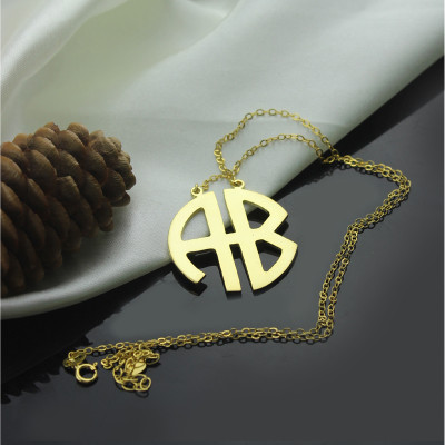 18ct Gold Plated Two Initial Monogram Pendant
