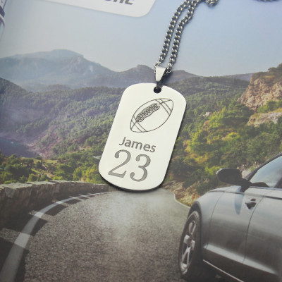 Mens Personalised Dog Tag Pendant Necklace