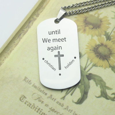 Personalised Dog Tag Necklace with Engraved Name