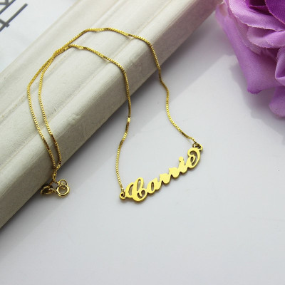 Gold-Plated "Carrie" Name Necklace with Box Chain - Sex and the City