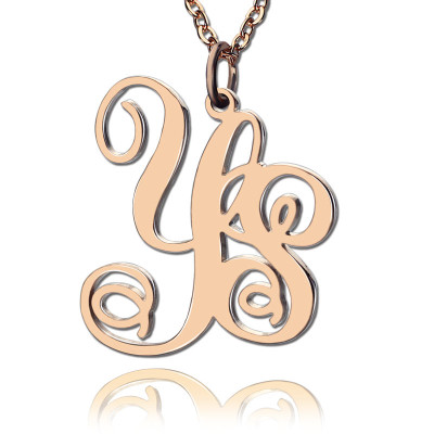 Personalised Rose Gold Plated Two Initial Monogram Necklace