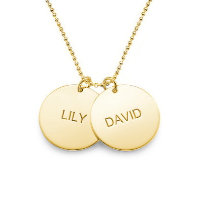 18K Gold Plated Silver Disc Pendant Necklace - Women's Jewellery