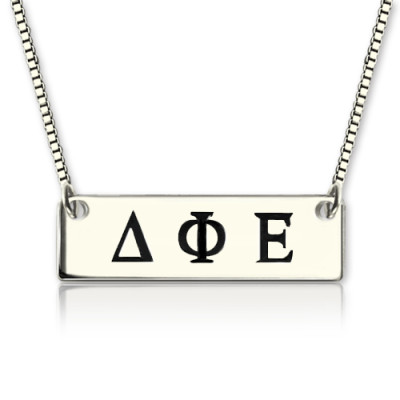 Alpha Gamma Delta Greek Letter Sorority Bar Necklace - Custom Made