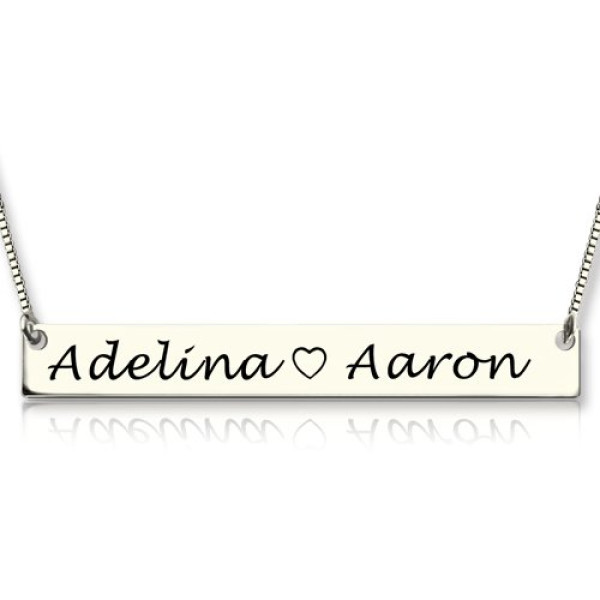 Custom Couple Name Necklace - Personalised Sterling Silver Engraving