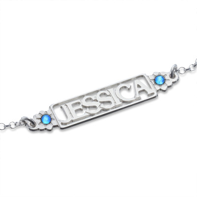 Birthstone Name Bracelet/Anklet  - By The Name Necklace;