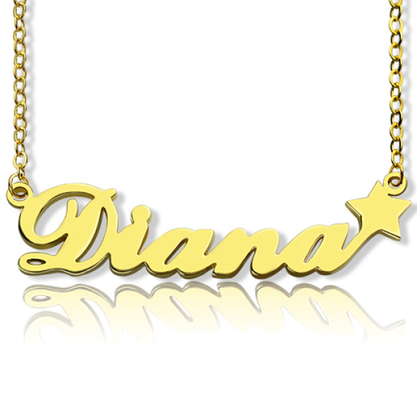18ct Gold Plated Carrie Style Name Necklace With Star - By The Name Necklace;