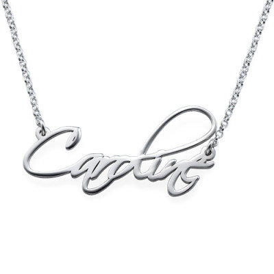 Personalised Sterling Silver Name Necklace with Calligraphy Font