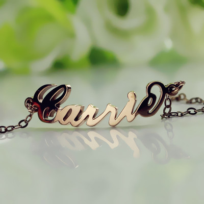 Rose Gold Plated 925 Silver Personalised Name Bracelet, Carrie Design