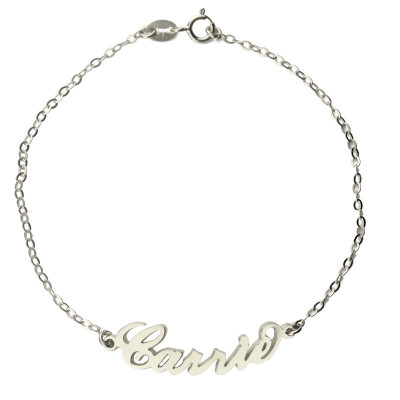 Personalised Sterling Silver Carrie Name Bracelet - Customisable Jewellery Gift