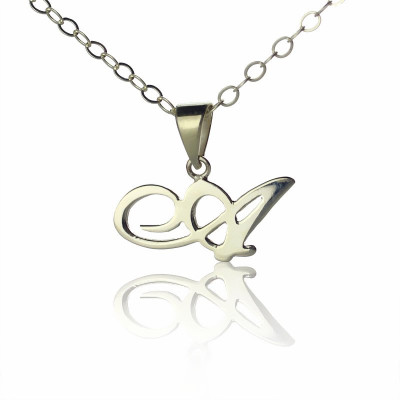 Sterling Silver Personalised Initial Pendant Necklace