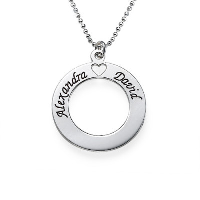 Sterling Silver Couples Love Pendant Necklace