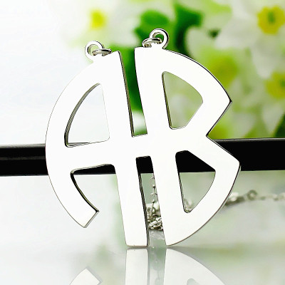 Personalised Silver Two-Letter Monogram Necklace