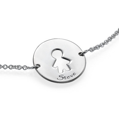 Sterling Silver Cut Out Mum Bracelet/Anklet