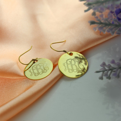 Gold Monogram Signet Earrings