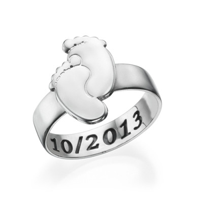 Engraved Baby Feet Ring With My Engraved