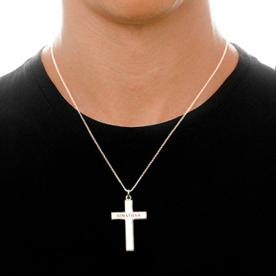 Customisable Men's Cross Pendant Necklace