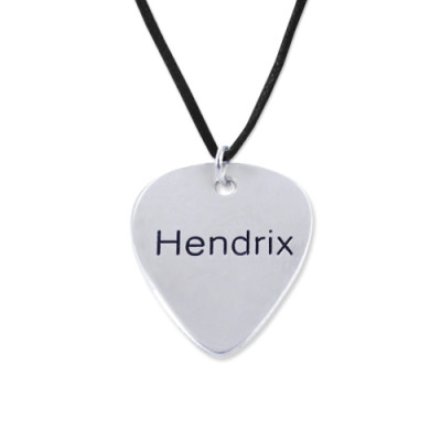 Engraved Guitar Pick Necklace With My Engraved