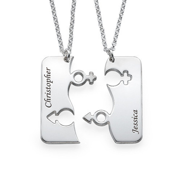 Personalised His and Hers Couples Necklace With Custom Engraving