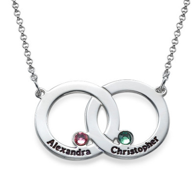 Personalised Interlocking Circle Necklace With Custom Engraving