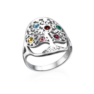 Family Tree Jewellery - Birthstone Ring  - By The Name Necklace;