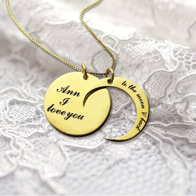 18ct Gold Plated I Love You to The Moon and Back Pendant Necklace
