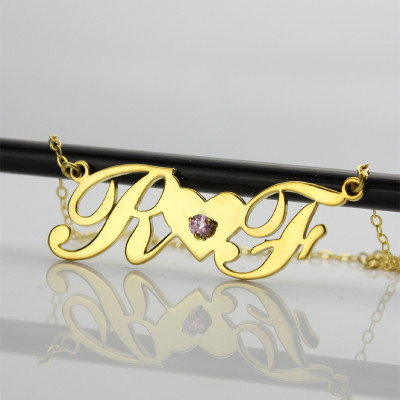 18K Gold Plated Personalised Initials Necklace