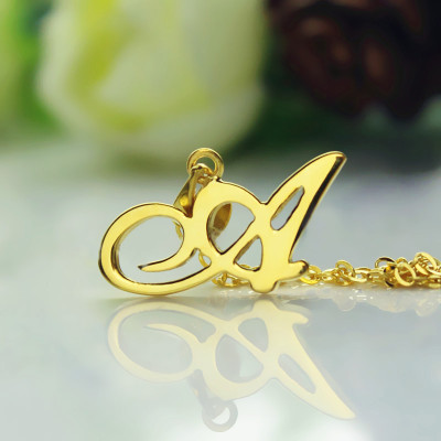 Custom Gold-Plated Initial Necklace