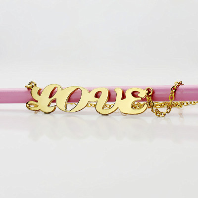 Custom Gold Plated Engraved Name Necklace