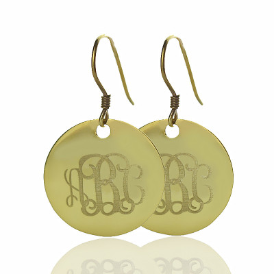 Gold Monogram Signet Earrings