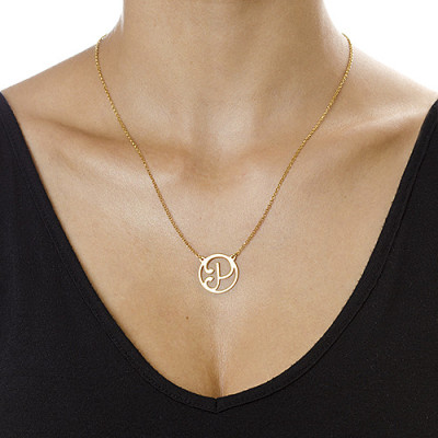 18k Gold Plated Cut Out Initial Necklace - By The Name Necklace;