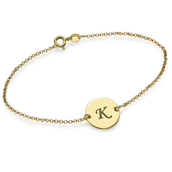 Gold Plated Personalised Initial Bracelet or Anklet