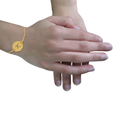 18ct Gold Plated Personalised Disc Bracelet/Anklet - Custom Engraving