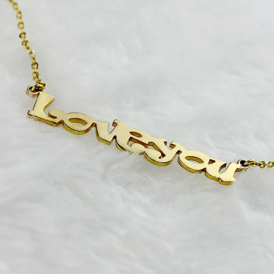 Gold Plated Personalised "I Love You" Necklace
