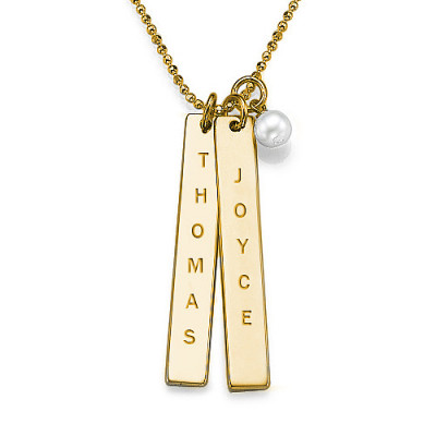 18CT Gold Plating Customised Name Tag Necklace - By The Name Necklace;