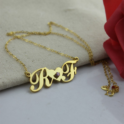 18K Gold Plated Personalised Initials Necklace